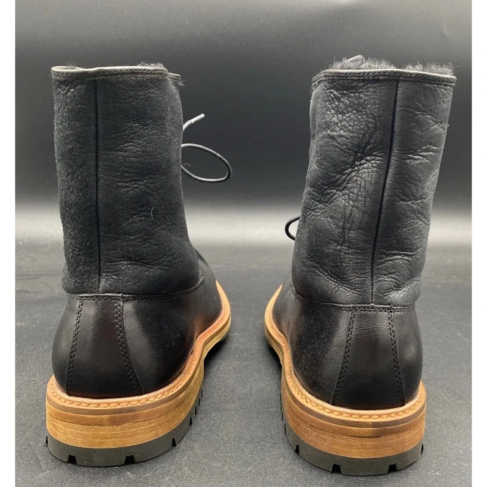 Aldo Scibelli‎ Men's Black Leather Lace-Up Boots US 9.5 New No Box